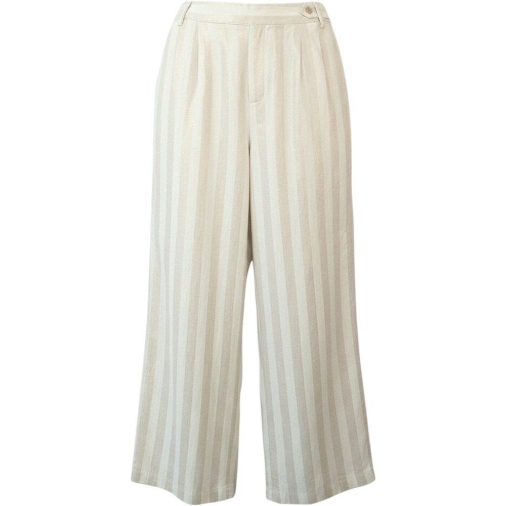 $79 PLUS Marc New York 16 ivory & gold striped palazzo pants button front slacks